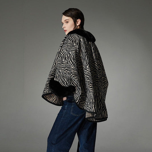 Noctira Fur-Trim Shawl