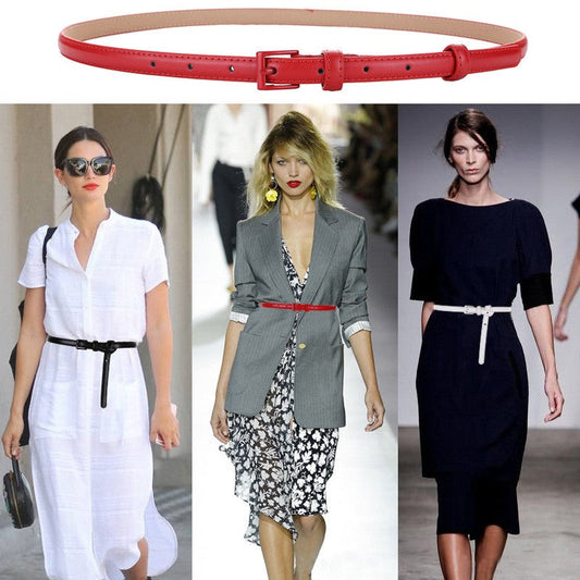 Alvienne Slim Leather Belt