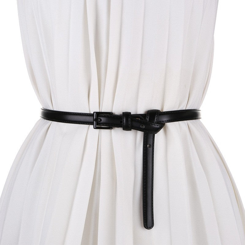 Alvienne Slim Leather Belt
