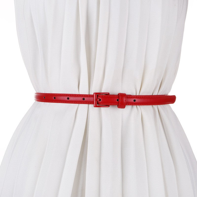 Alvienne Slim Leather Belt