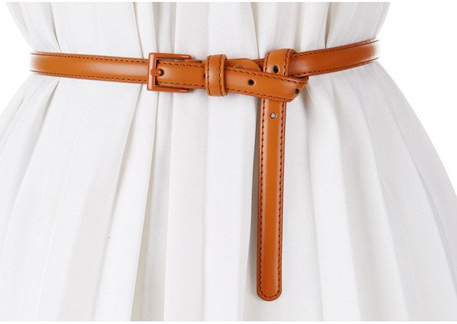 Alvienne Slim Leather Belt