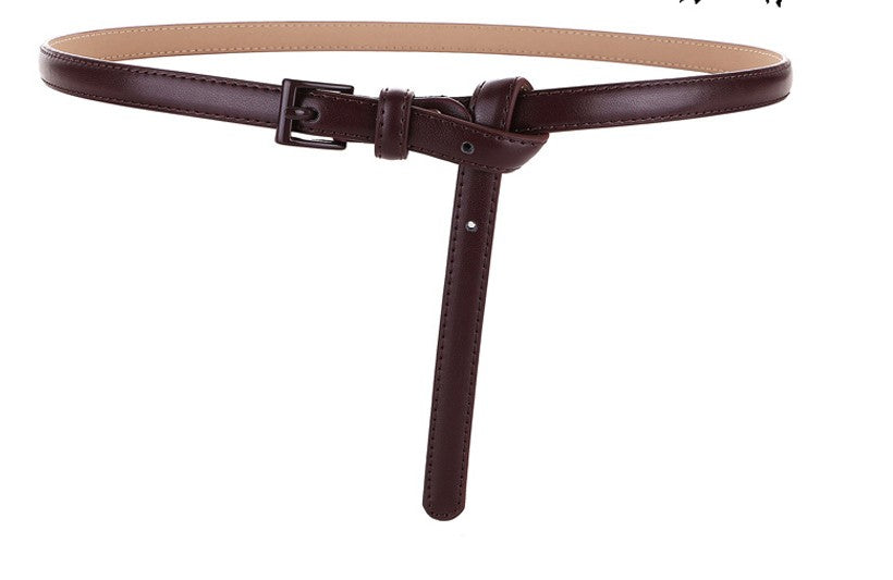 Alvienne Slim Leather Belt