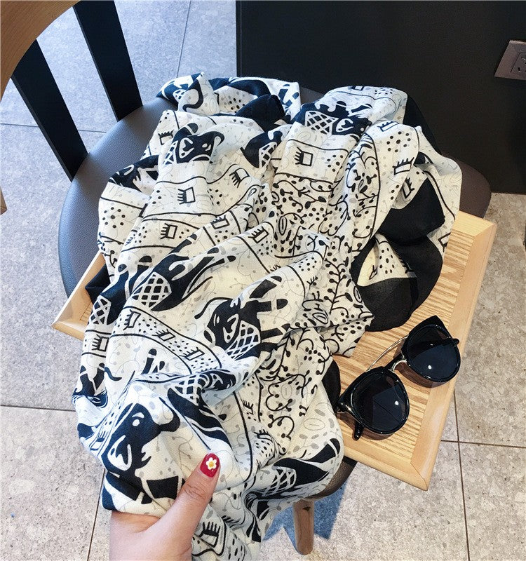 Elaris Cotton-Linen Sun Scarf