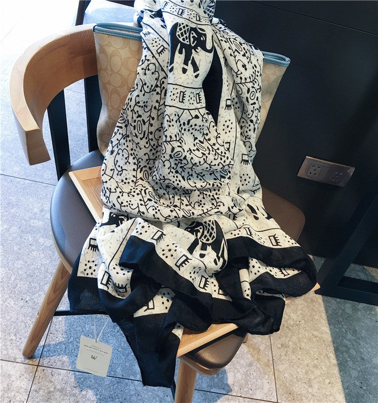 Elaris Cotton-Linen Sun Scarf