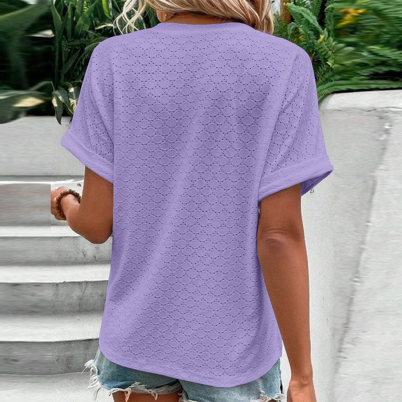 Evania Buttoned V-Neck Blouse