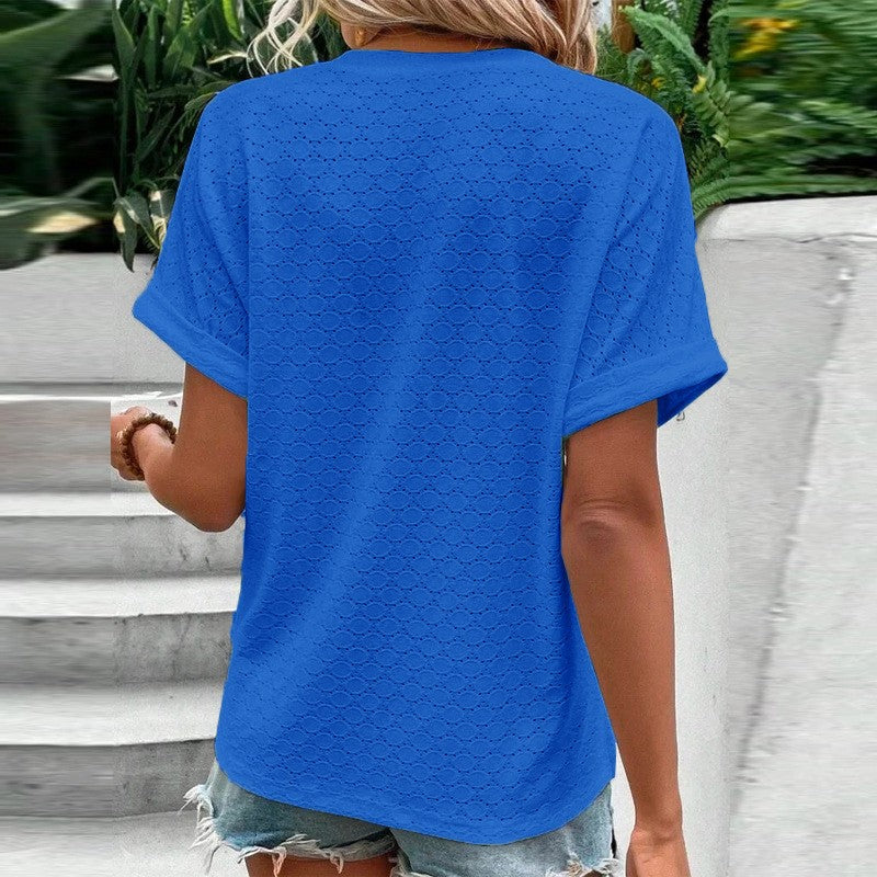 Evania Buttoned V-Neck Blouse