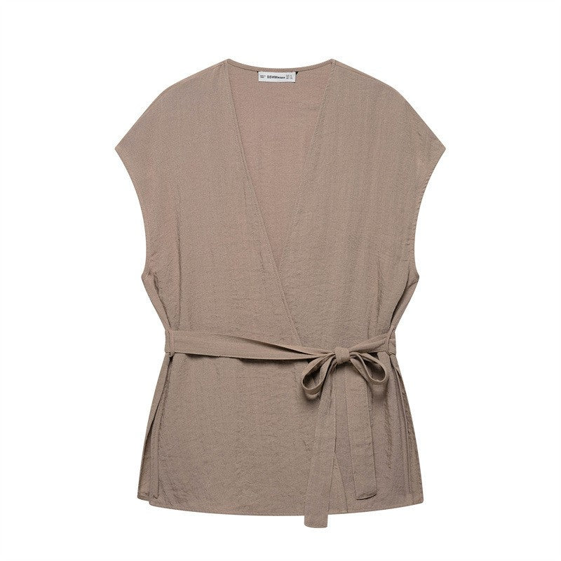 Kairen Kimono Vest and Flared Pants Set