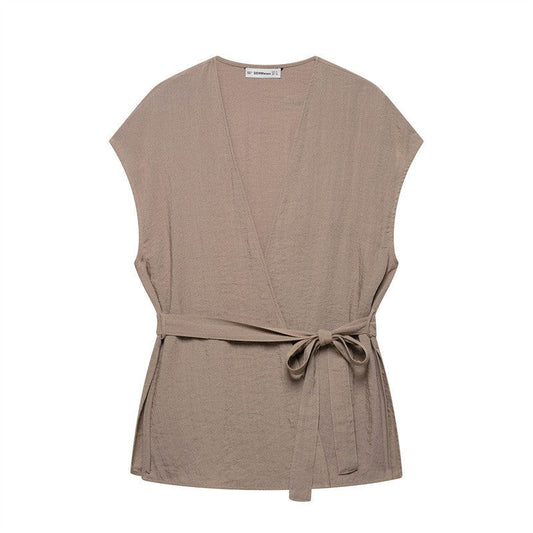 Kairen Kimono Vest and Flared Pants Set